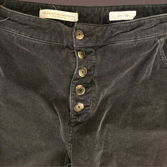 Pilcro & The Letterpress by Anthropologie Black Corduroy Wide-Leg Pants – Size 3 - Picture 2 of 4